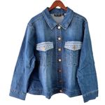 Diane Gilman DG2 by Women's Stretch Denim Embroidered Jacket Indigo 2xl Photo 6