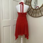 Cache Vtg Caché Y2K Coral Halter Ruched Party Event Asymmetrical Hem Short Dress Sz 8? Photo 2