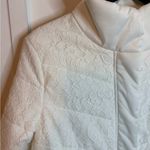 White House | Black Market Nwt  White Floral Lace Chevron Puffer Jacket Photo 9