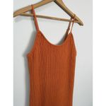 Freshman 1996 Orange Brown MIDI Sweater Dress Size Large Spaghetti Strap Knit Photo 1