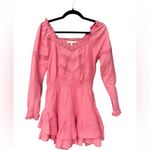 Love Shack Fancy Pink Sanaya Tiered Lace Long Sleeve Mini Dress XS Photo 7