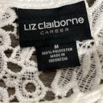 Liz Claiborne  - White dressy lacy cotton top with camisole. Size M.​ Photo 6