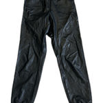 Commando  Joggers Womens Small Faux Vegan Leather Pull On Pants Black Pockets Photo 0