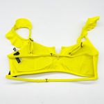 Kendall + Kylie Womens L Flutter Ruffle Bikini Top Neon Yellow Strappy Flirty Photo 1