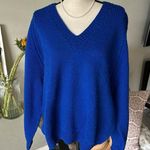 Handmade Vtg  knitted v neck electric blue Toronto blue jays sweater large XL​ Photo 0