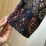 Vintage America Blues Women Tunic Top Boho Paisley Print Lace Trim Sz L Trendy # White Size L Photo 4