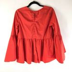 Harlowe $ Graham Harlowe & Graham Womens Top Blouse Bell Sleeve Cotton Blend Orange Size M Photo 2