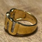 18K GE RSC Gold Plated CZ Swirl Wave Ring Photo 7