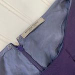 Bottega Veneta Women’s Eggplant Wool Pleated Sheath Knee Length Dress Size 46 Photo 3