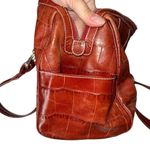 Brighton  Alligator Embossed Leather Shoulder‎ Handbag Purse Bag Red Heart Charm Photo 3