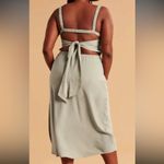 Abercrombie & Fitch A+F Sage Midi Guest Collection Flowy Open Back Dress Photo 1
