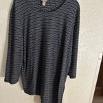 Chico's Spring Waves Textured Asymmetrical Hem Tunic Black Gray Size 3 Photo 4