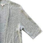 Eileen Fisher Linen Open Front Cardigan Sweater Size Medium Short Sleeve Grey Photo 1