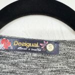 Desigual  Grey Lagenlook Short Sleeve Sweater Womens S Artsy Casual Photo 2