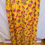 M by Marled Yellow Floral Print Short Sleeve V Neck Maxi Dress size large Photo 4