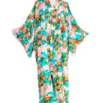 Vintage Authentic Japanese kimono pink aqua bright beautiful OS handmade Blue Size undefined Photo 1