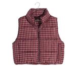 Madewell Cropped Puffer Vest in Plaid Size Medium Photo 1