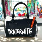 Desigual NEW Black and White Fraternite Vegan Leather Cylinder Bag Photo 0