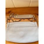 Tory Burch Amanda Logo Gray Crossbody Clutch Gold Chain Flap Magnetic Closure Photo 1