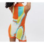 Jaded London Intarsia Retro Abstract Multi-Color Sleeveless Knit Romper Small Photo 1