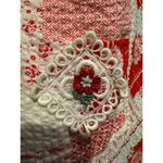 American Vintage Vintage Ruffled Prairie Apron style red white floral patchwork dress size XS Photo 12