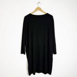 Eileen Fisher  Black Ballet Neck Viscose Jersey Dress – Size Medium Photo 3
