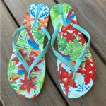 Colorful Floral Flip Flops 🩴🩴 Red Size 10 Photo 0