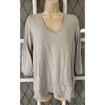 Lilla P Women's Gray Ribbed Bottom Tee 3/4 Sleeve Size Medium Photo 1