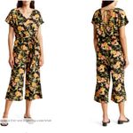 Kensie NWT Linen Blend Floral Print Tie Back V-Neck Crop Jumpsuit Size XS NEW Photo 1