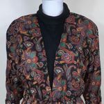 Carriage Court Vintage Paisley Floral Print Turtleneck Dress Size 8 Photo 8
