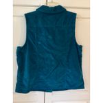 Womens Teal Corduroy Button Front Vest Size Medium Blue Size L Photo 3