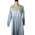 Adonna  Sleepwear Womens Blue Floral Long Nightgown Size Medium‎ Photo 1