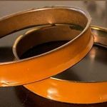 Metal Orange Bangle Bracelets Set Photo 0