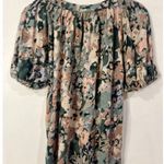 Anthropologie Womens Maeve Floral Linen Blouse Summer Small Photo 4