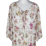 Indigo Rose White and Pink Floral Boho Midi Dress Size Large Wedding Guest Dress Photo 2