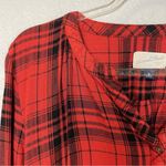 Universal Threads UNIVERSAL THREAD Burnt Orange & Black Plaid 1/4 Button Down Shirt Size M Photo 1