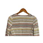 ZARA Long Sleeve Jacquard Striped Crop Jacket Embroidered Detail XS Neutral Photo 6