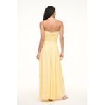 STAUD NWT  Mariana Strapless Mesh Dress Pale Honey Butter Yellow Maxi Drop Waist Photo 1