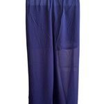 UNIQ New Women's Blue Sheer Pants with Built in Shorts Extra Wide Leg Elastic Size M Photo 4
