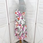 Old Navy  Tropical Floral Print Cami Sundress Fit Flare White‎ Pink Small Photo 1