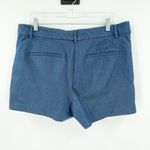 Loft  Women's Blue Denim Chambray Flat Front Side Pockets Jeans Shorts Size 12 Photo 1