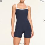 SKIMS  sold out Soft Lounge Ringer Scoop Onesie size Medium navy blue and white Photo 1