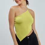 Blue Blush ONE SHOULDER ASYMMETRIC SCARF TOP W/ BACK TIE   Photo 1