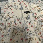 Perceptions Cream Floral Dress Knee Length,  New York, Cold Shoulder  Size 10 Photo 4