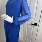 Azazie  CHARISSA Royal Blue Sheath Long Sleeve Chiffon Dress. #358 Photo 4