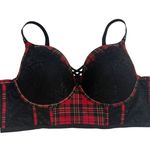 Torrid 44D XO Plunge lattice push up corset plaid check bra BC 2044 Photo 9