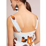 Anthropologie Postmark Blue&Brown Floral Silk Pamela Maxi Dress Sz.8P Photo 2