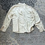 Vintage British Crown Colony Silk Button Down Pleated Blouse Cream 8 Photo 4