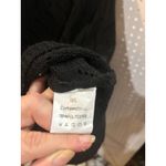 Black Crew Neck Knit Sweater Mesh Cutout Pattern Long Sleeve Pullover Top 1XL Size undefined Photo 5