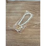 NWT Handmade Pearl Shell Bracelet Key Card Holder Gold Photo 1